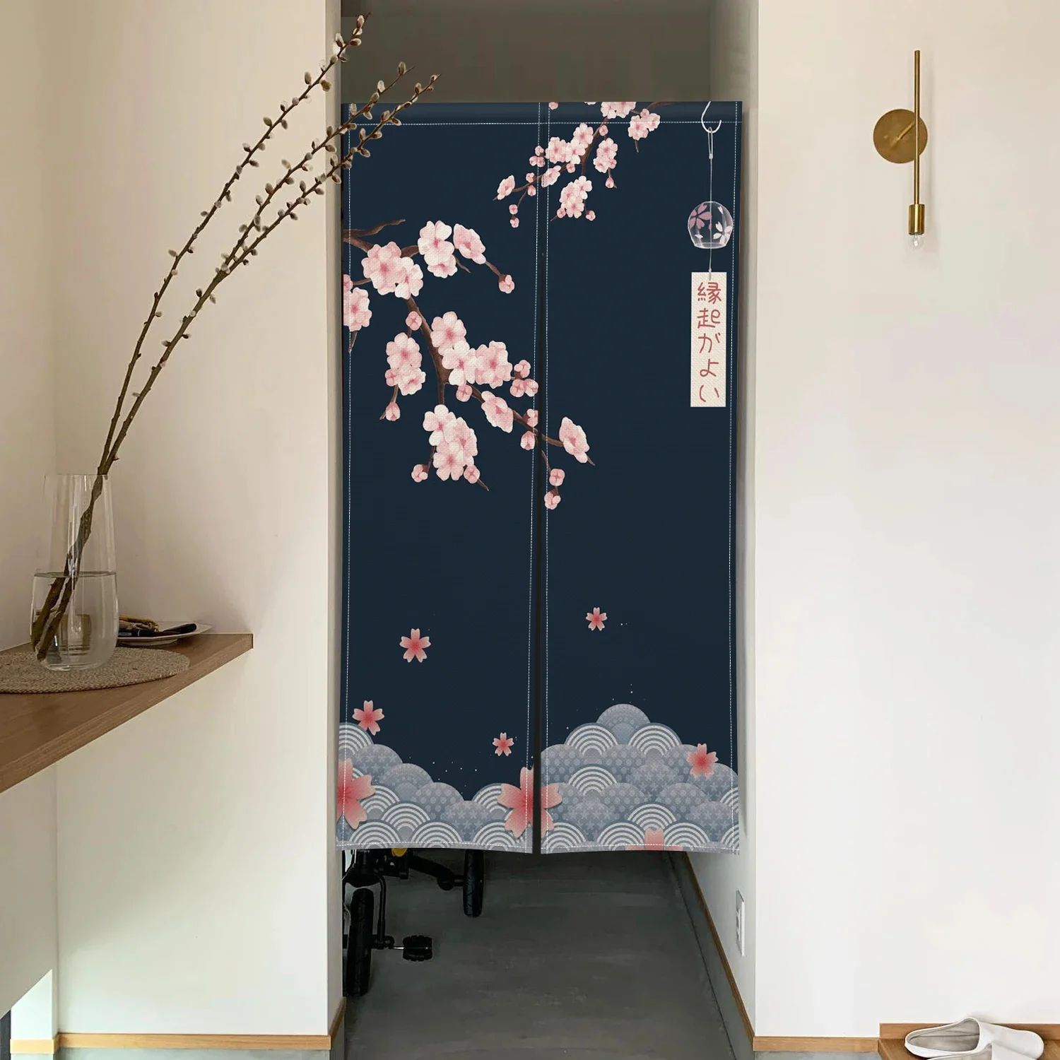 Noren Curtain Doorway - Cortina de porta de flor de